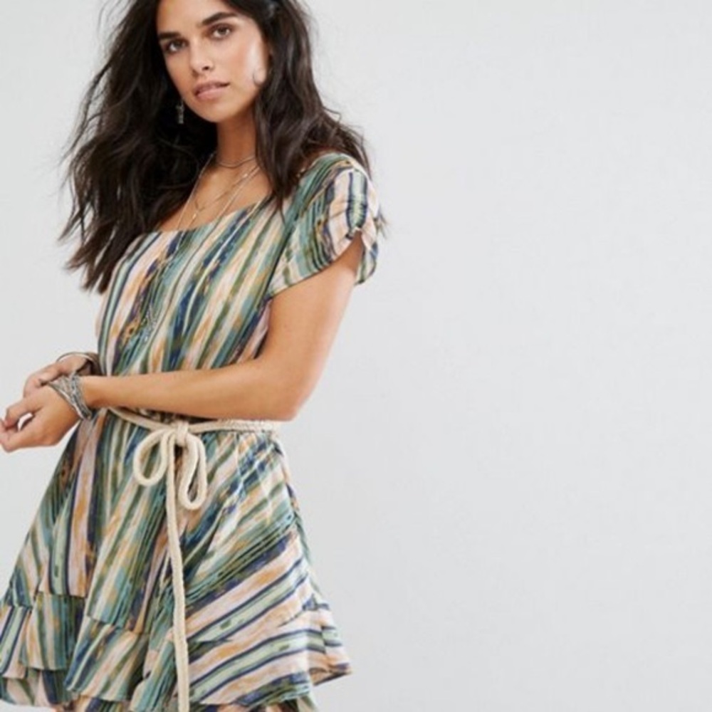 NWT Free People one shoulder striped dress